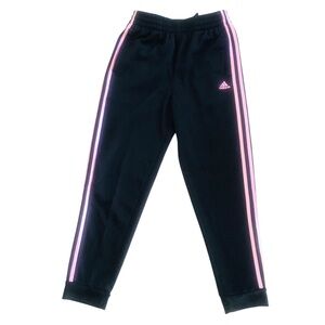 Girl’s Adidas 3-Stripes Tricot Joggers Black/Pink